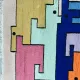 Geometric animal/Tetris rug, vintage