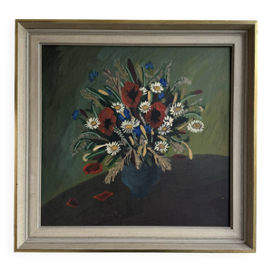 huile sur panneau encadrée