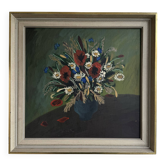 Vintage Original Framed Oil on Wooden Background Artwort