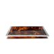 Brass and tortoiseshell lucite tray, Italy 1970s