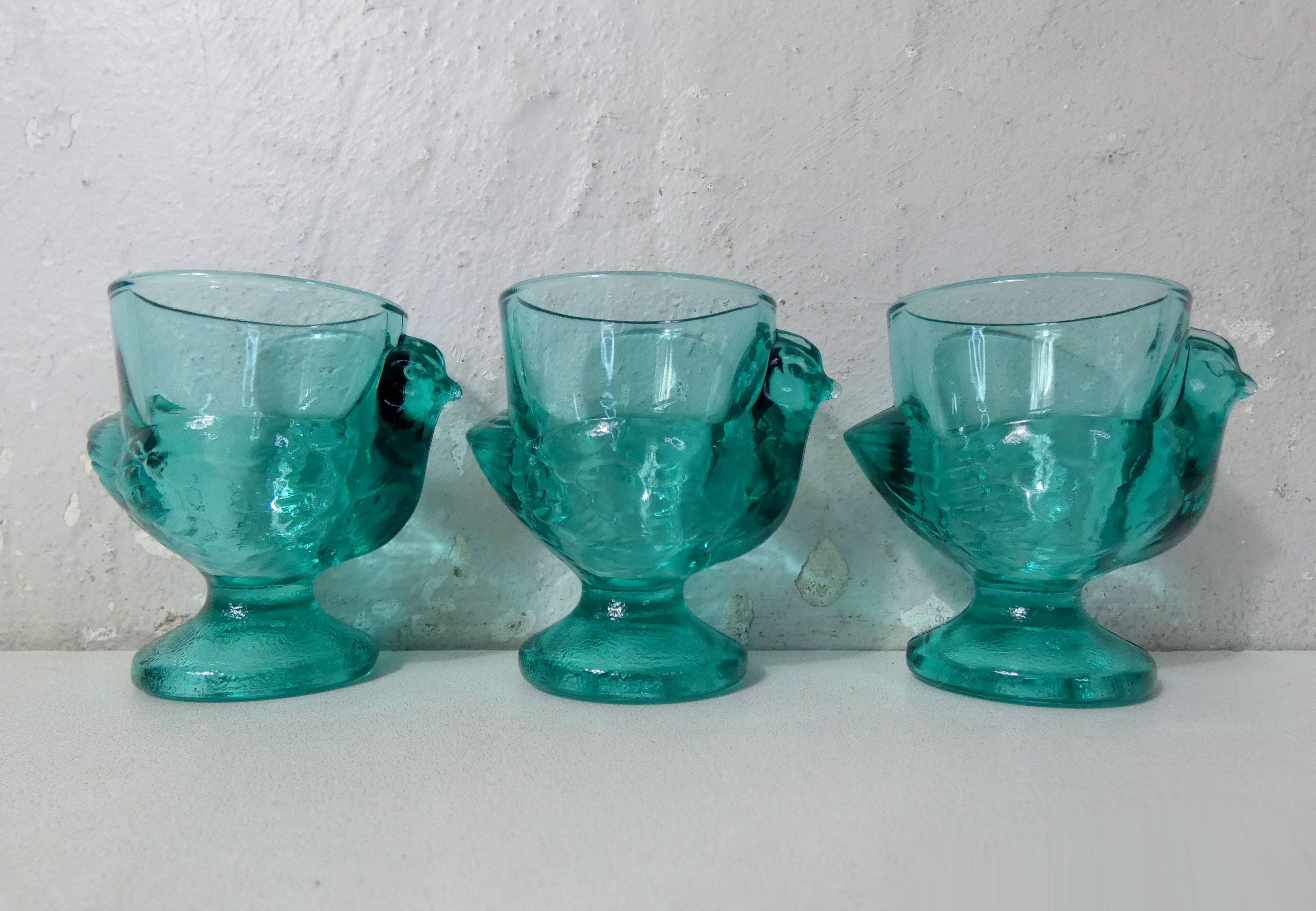 turquoise chicken egg cups