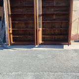 4-door bookcase in solid walnut circa 1880