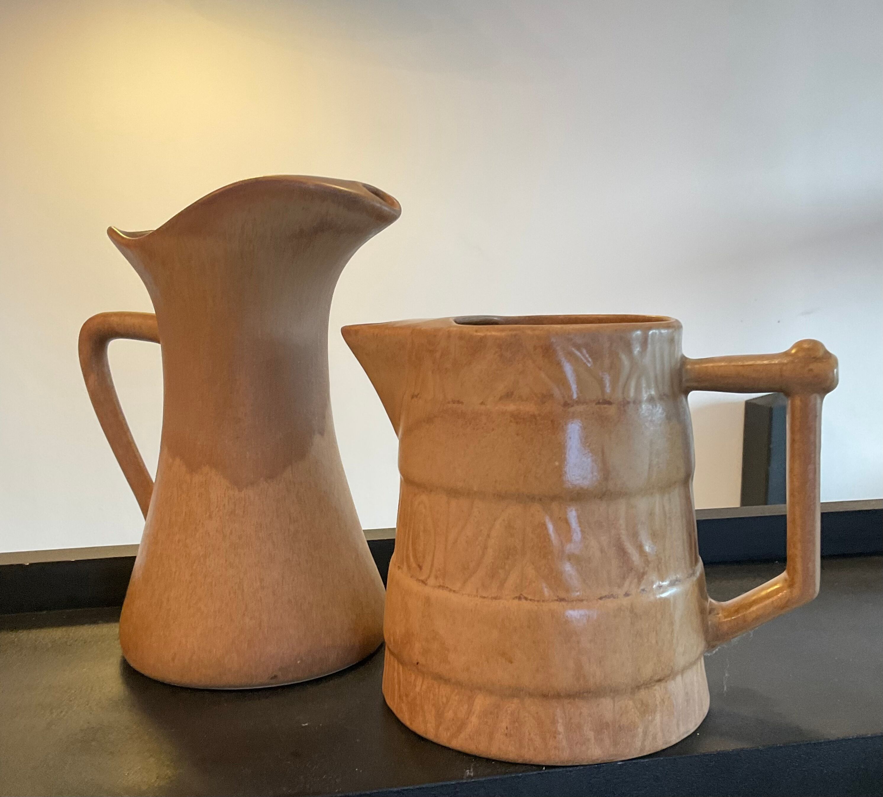 Vintage stoneware jug duo
