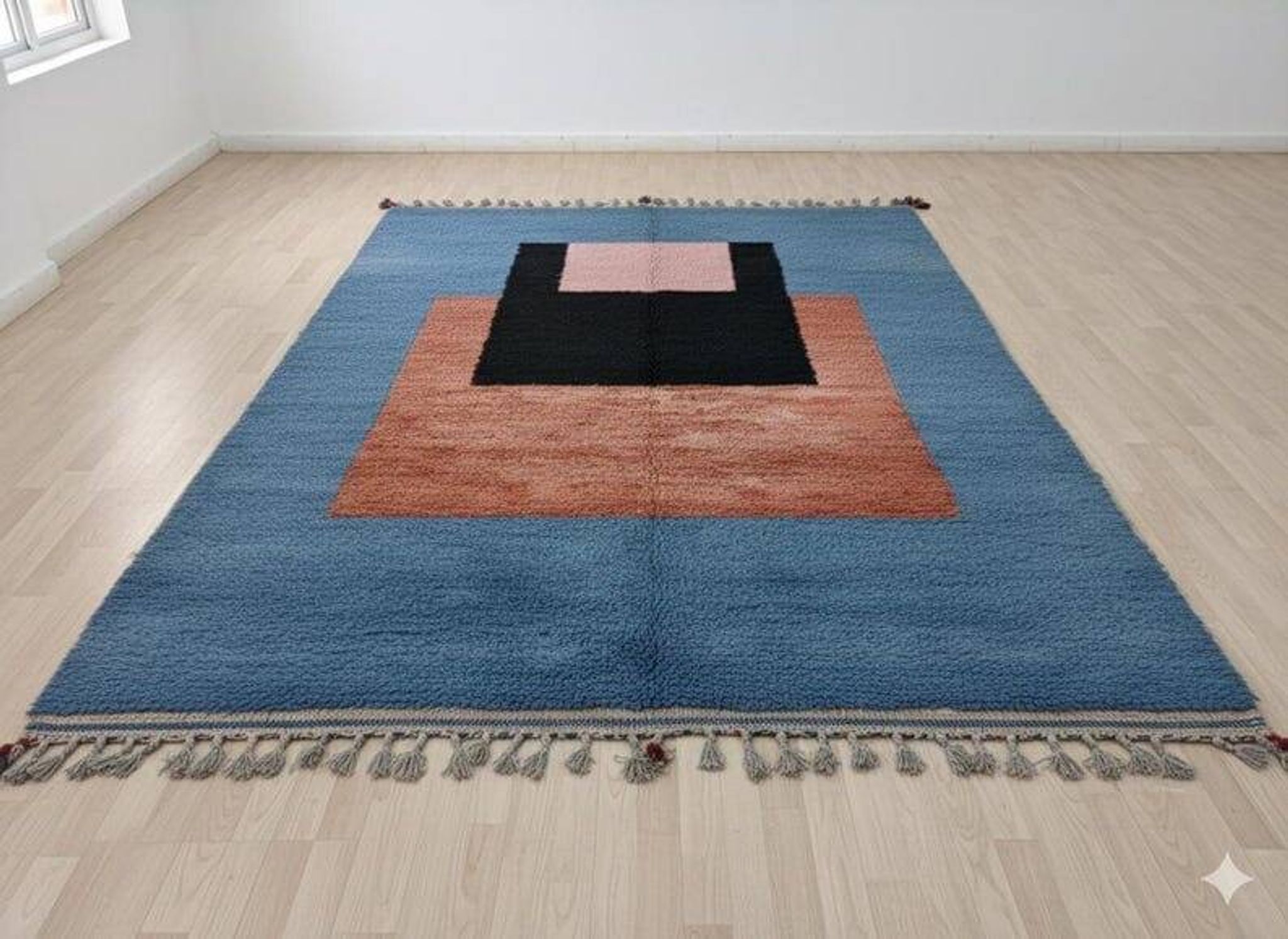 Traditional handmade pure wool rug, size 150 x 250 cm