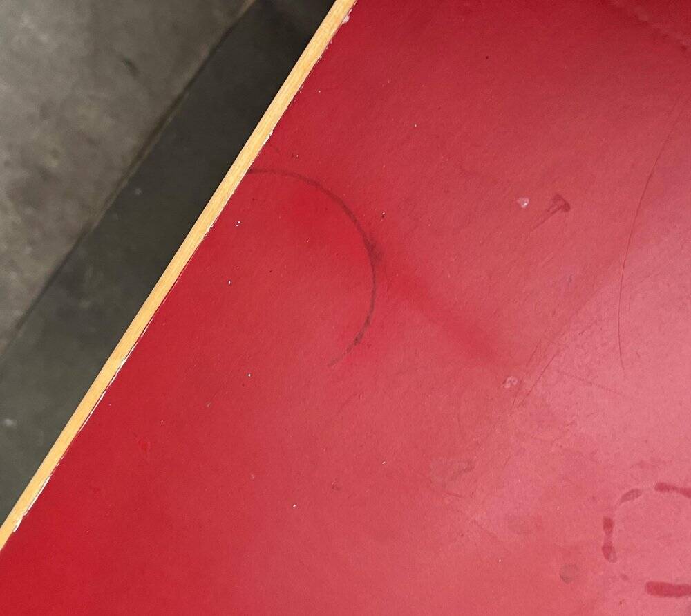 Mid-century red dining table or desk by Alvar Aalto for Artek, 1960s