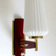 Scandinavian vintage aplique, 60s, teak glass brass