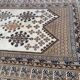 Grand tapis persan beige marron laine nouée fait main 250x350cm