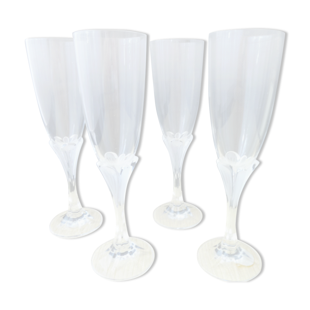 Set de 4 flutes à champagne en Cristal d'Arques modèle Granville Selency