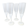 Set of 4 flutes in Champagne in Crystal of Arques.  Model Granville
