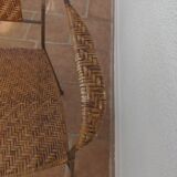 Wicker armchair and wrought iron