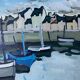 HST painting "Port of Cherbourg" Marine Normandy / Brittany by Robert Leboucher