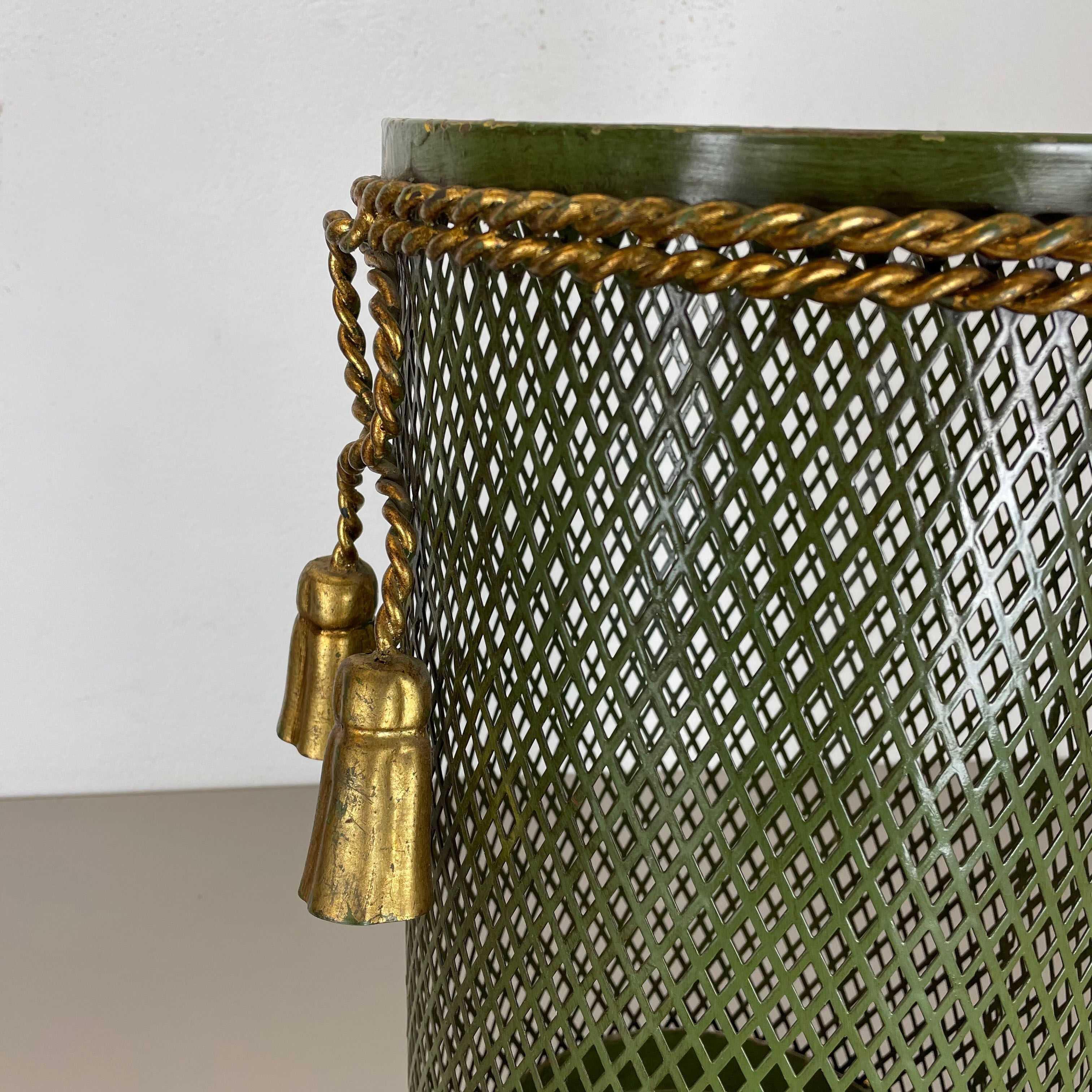 Hollywood Regency Gilded Metal Umbrella Stand by Li Puma, Firenze, Italy, 1950s