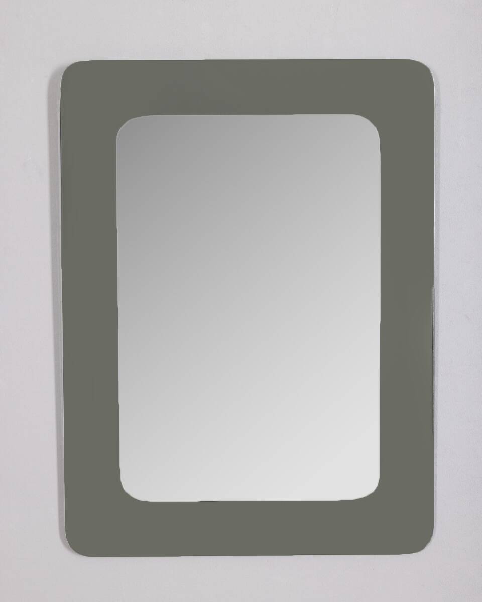 Vintage 1970s Wall Mirror in Smoked Glass, Italian Design