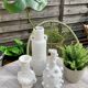 Set de 3 vases vintage blanchis