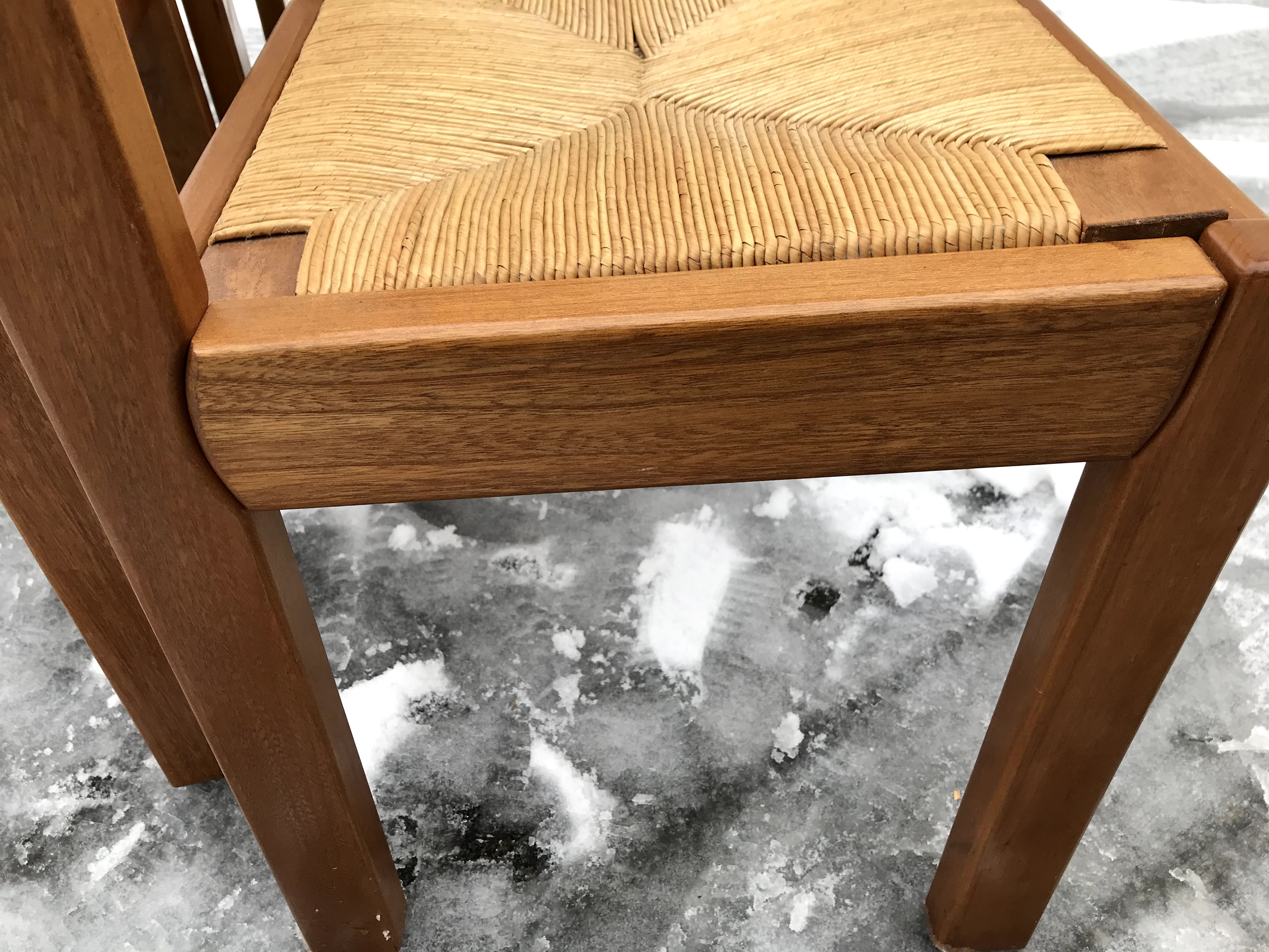 4 mulched and vintage elm chairs