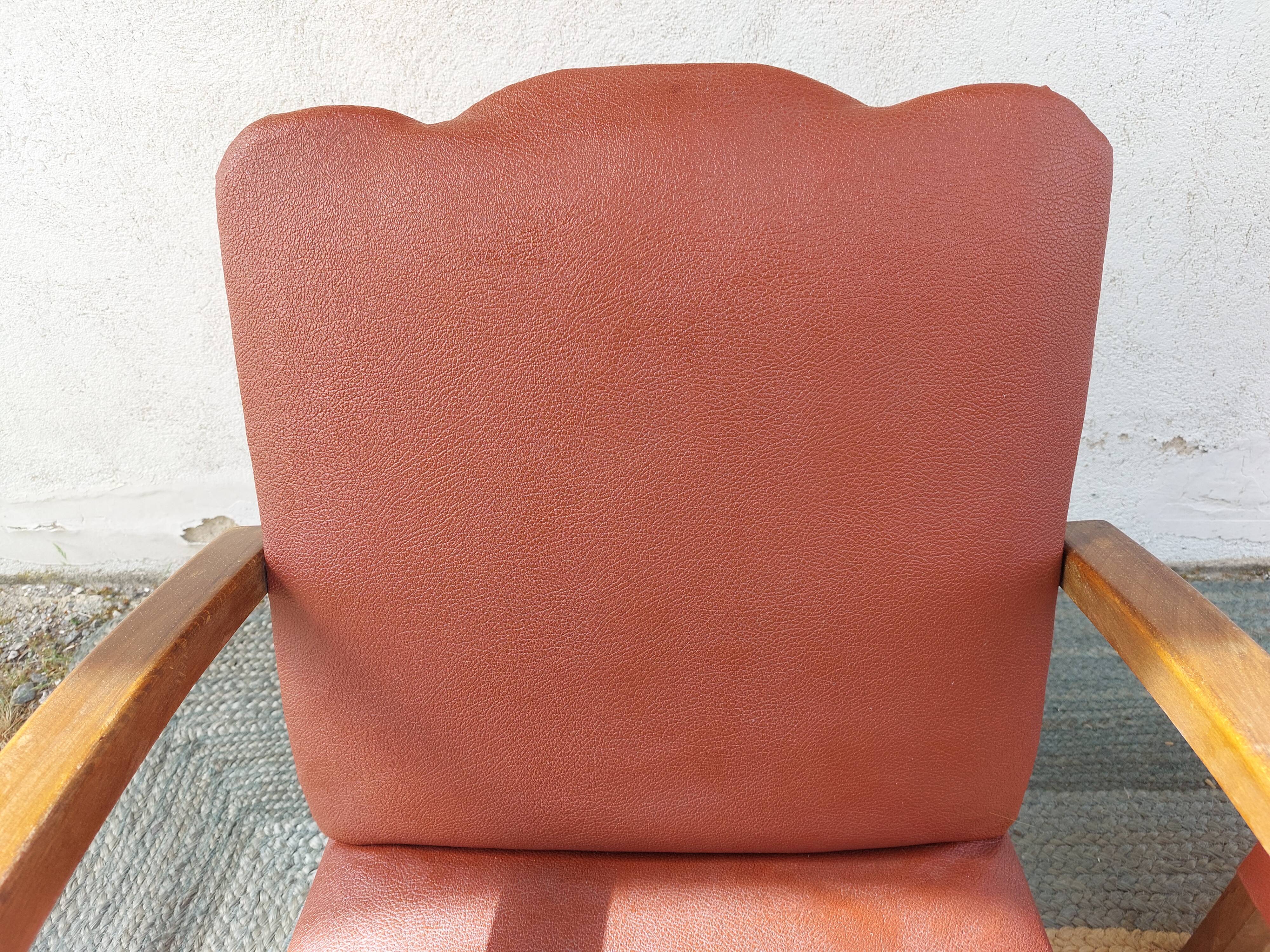 paire de fauteuils art déco, terracotta