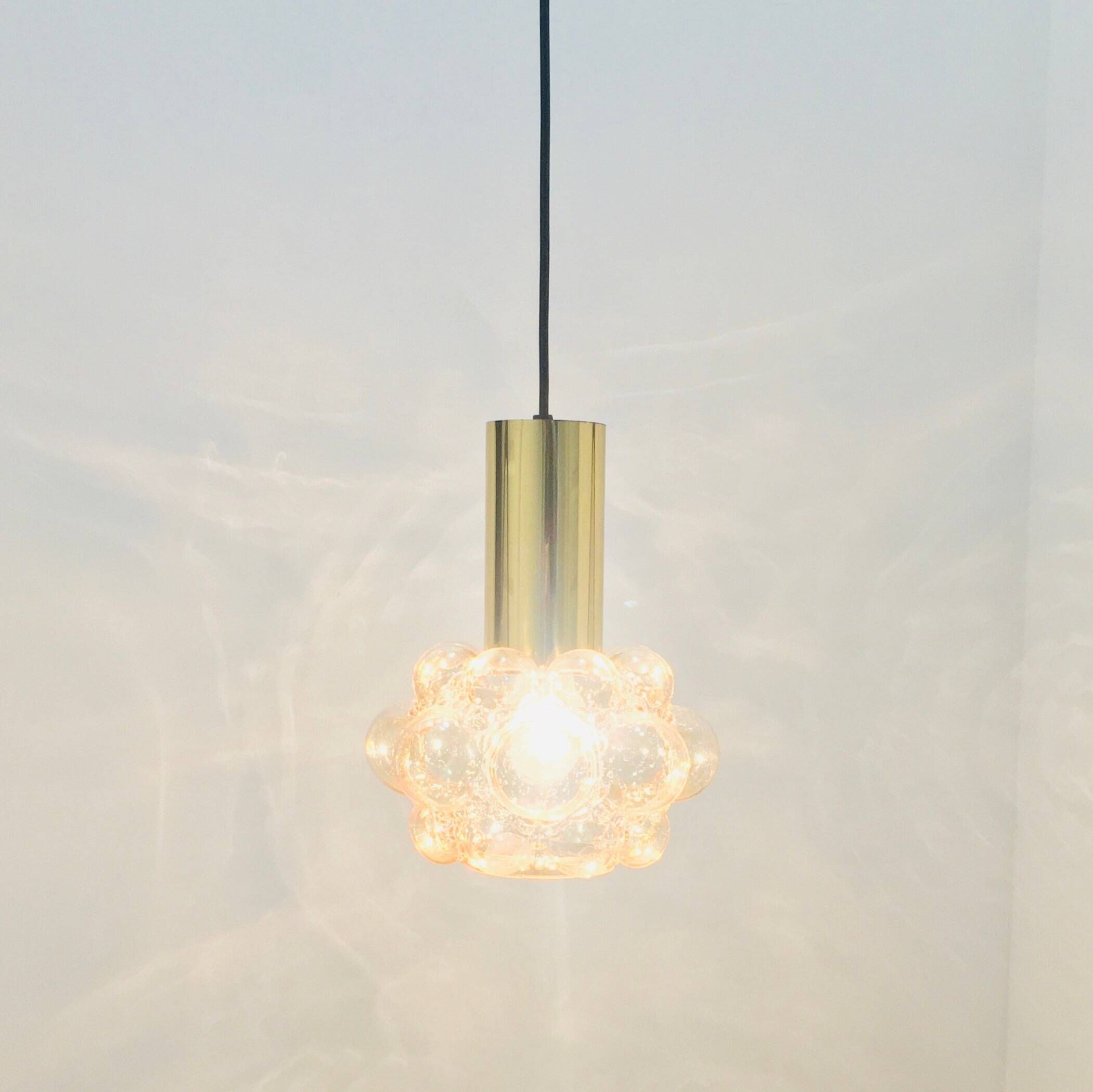 Mid-Century Modern Amber Bubble Glass Ceiling Light by Helena Tynell for Limburg, Germany, 1970s