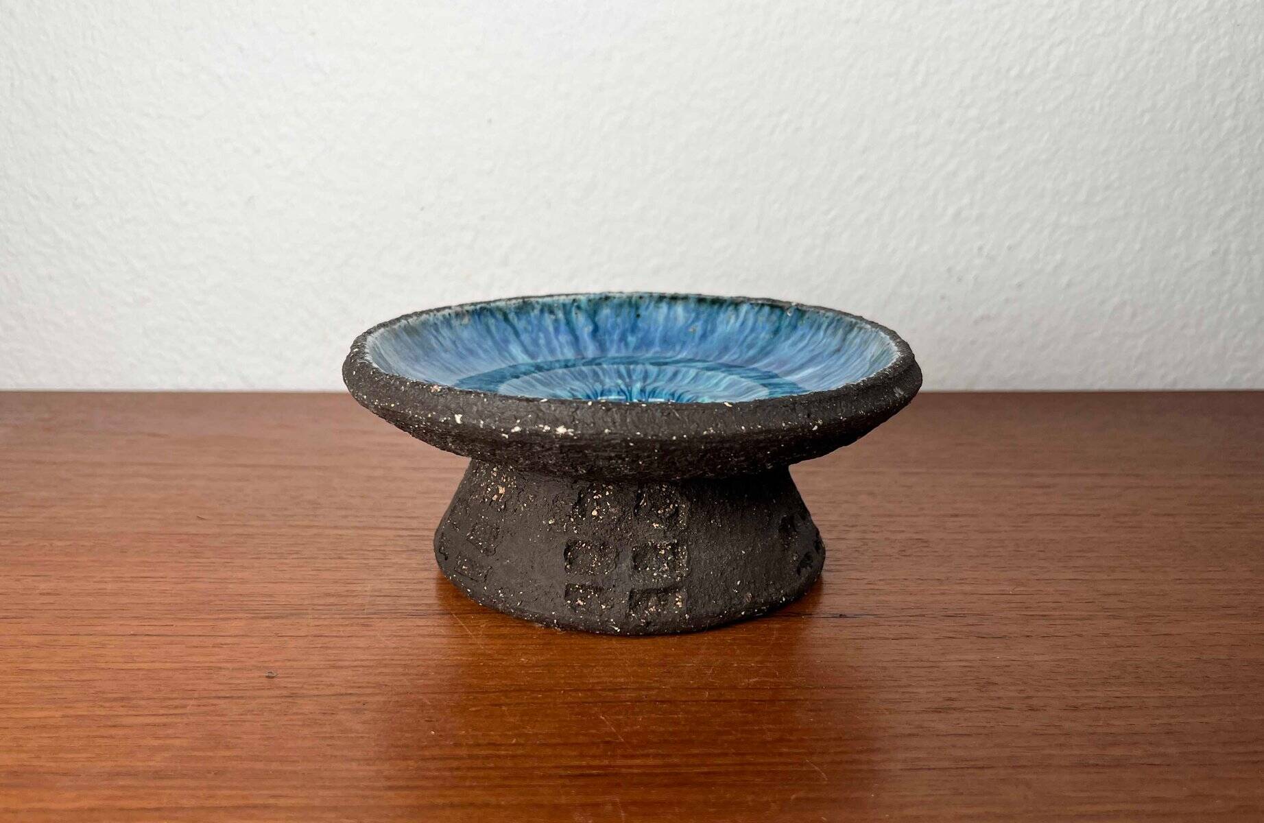 Mid-century modern pottery candlestick by Else and Henry Nielsen for Henri Keramik, 1960s.