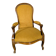 Fauteuil Voltaire ancien restauré, garnissage traditionnel, tissu bouclette