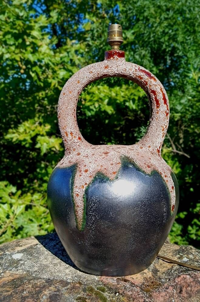Pied de lampe en céramique fat lava