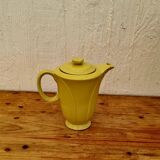 Théière en céramique jaune vintage