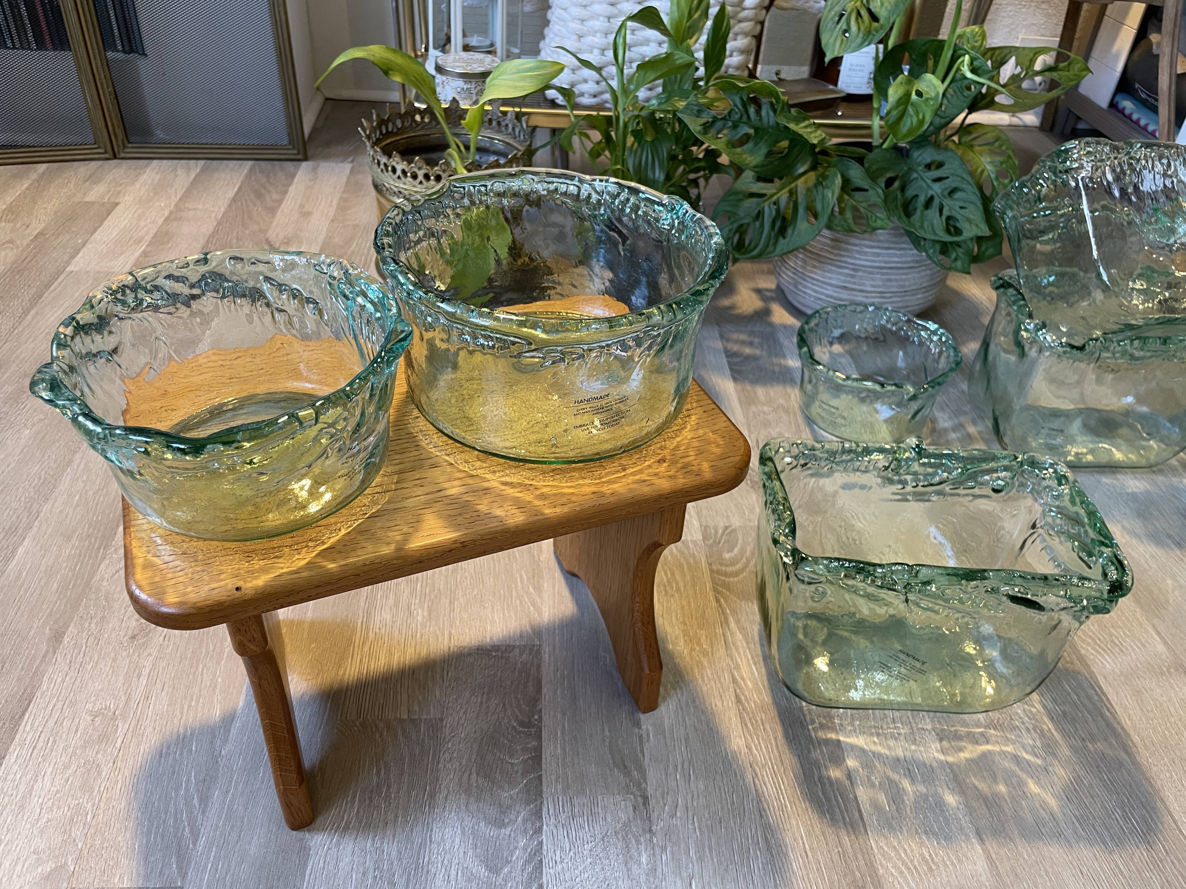 Small, free-form, organic glass jar