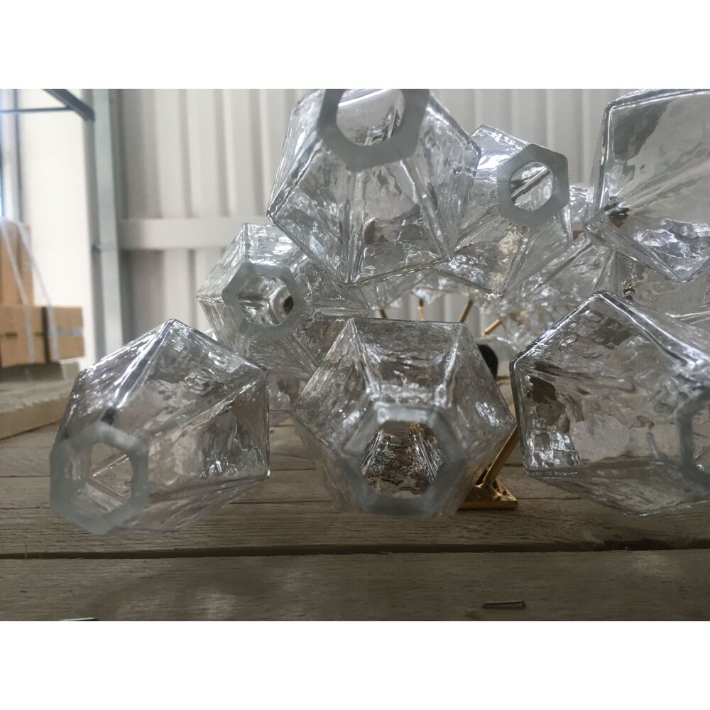 A pair of 2 Murano Glass "poliedri " wall sconce with a gold by SimoEng