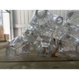 Une paire de 2 appliques murales « poliedri » en verre de Murano avec un or de SimoEng