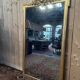 Louis XVI style gilded wood pediment mirror
