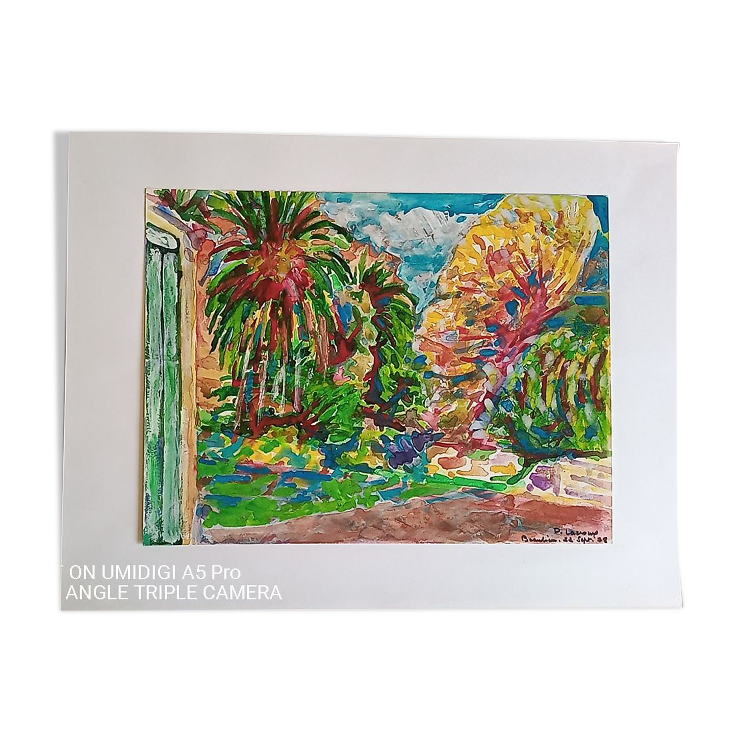 Pierre Lacroux (1909-1993) Gouache - 24 x 32 cm -landscape - September 78