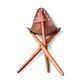 2 x matching vintage tooled leather tripod chair / camp chair