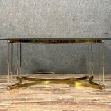 Alessandro Albrizzi: oval table in glass, plexiglass and brass