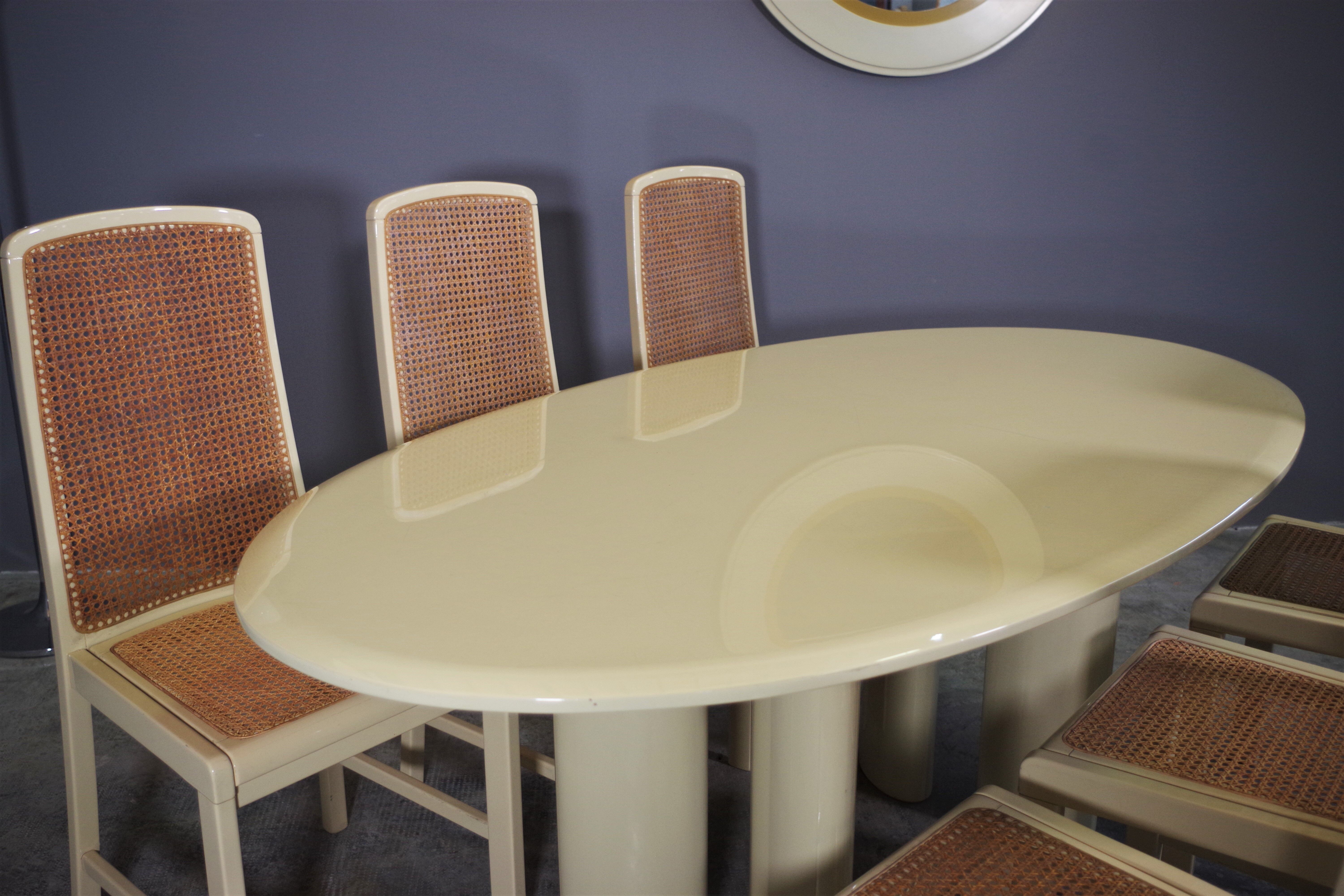 Table and 6 chairs by Mario Sabot from the 70s