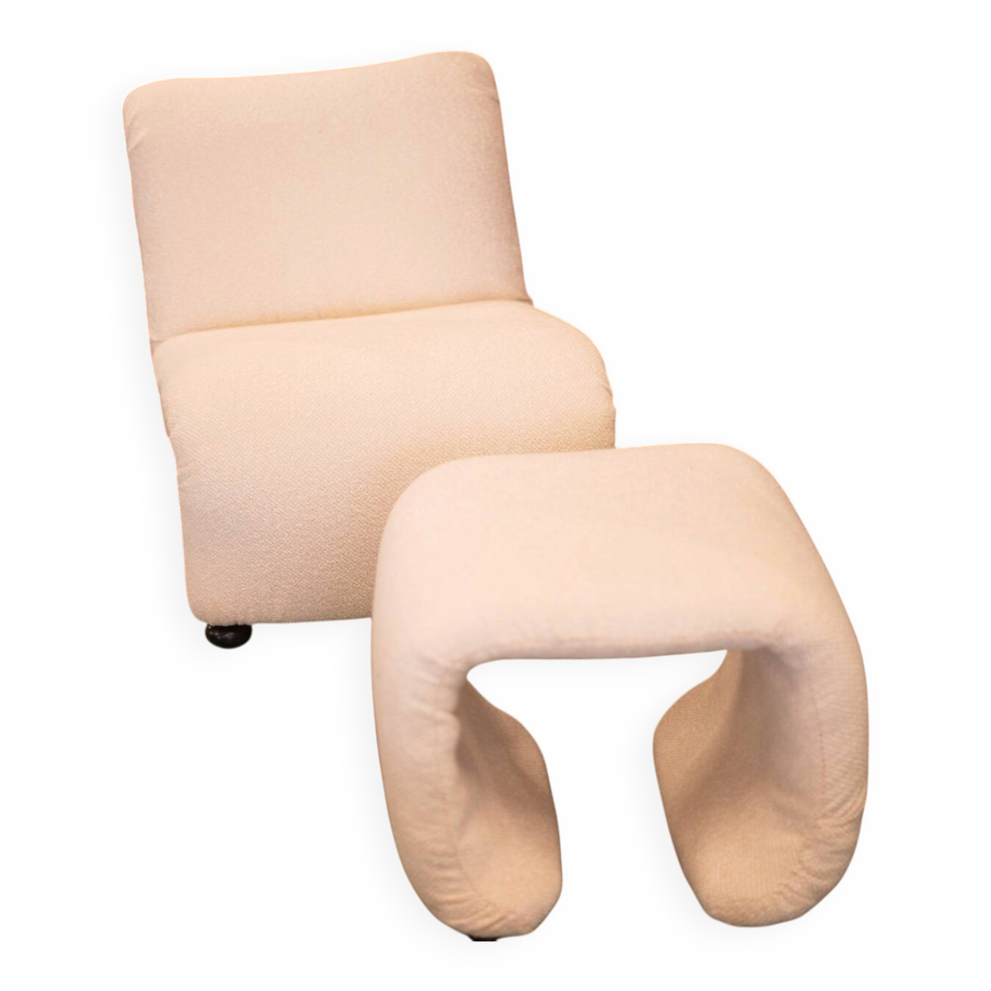 Armchair Étienne Fermigier and its ottoman