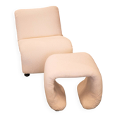 Armchair Étienne Fermigier and its ottoman