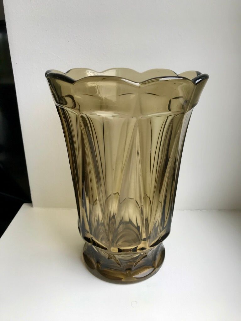 Smoked glass vase 70s