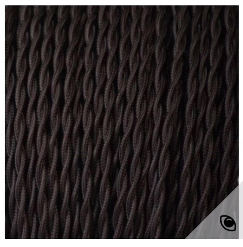 Lampe bois trompe l’œil, câble tissu, abat-jour