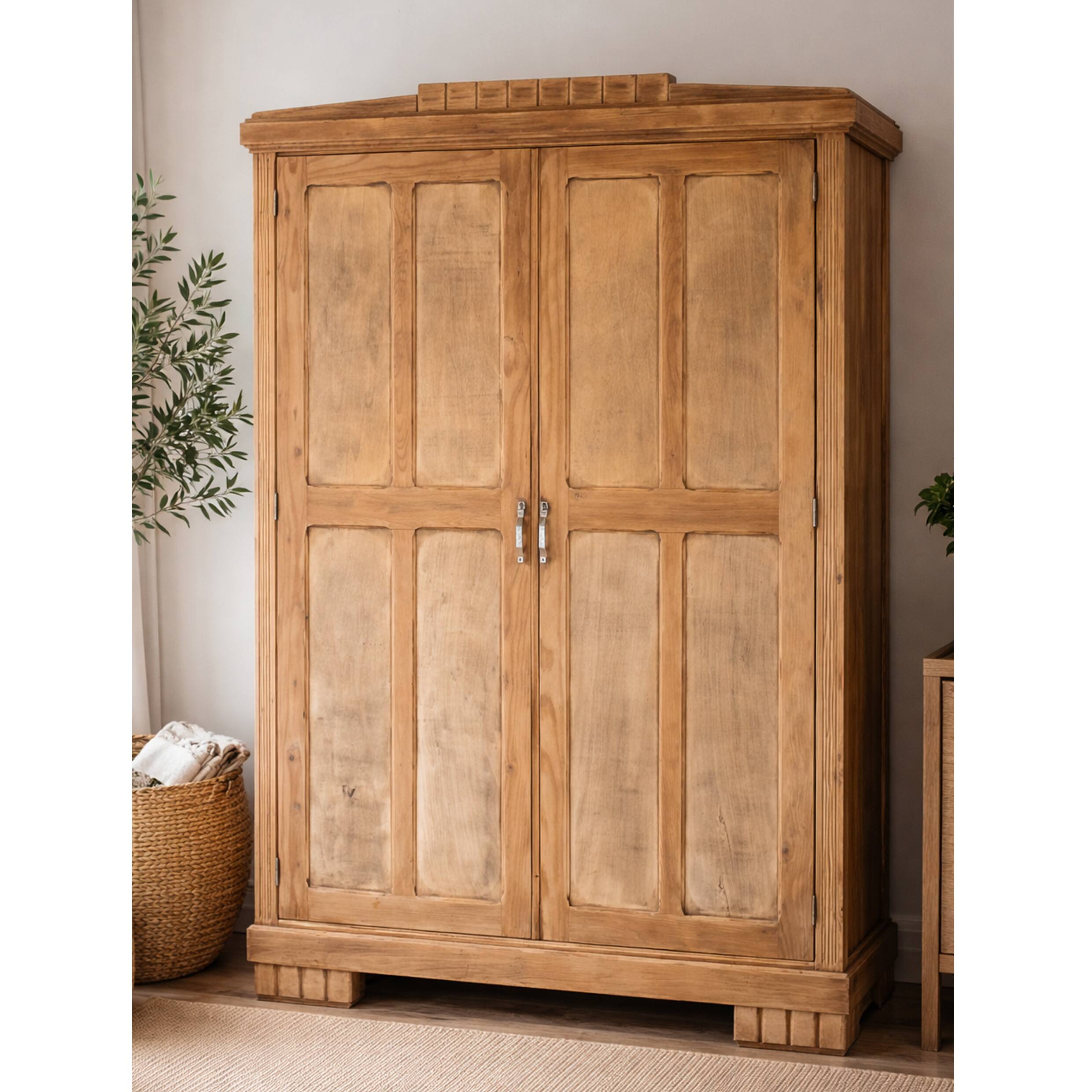 Large Parisian wardrobe in solid wood (renovated)