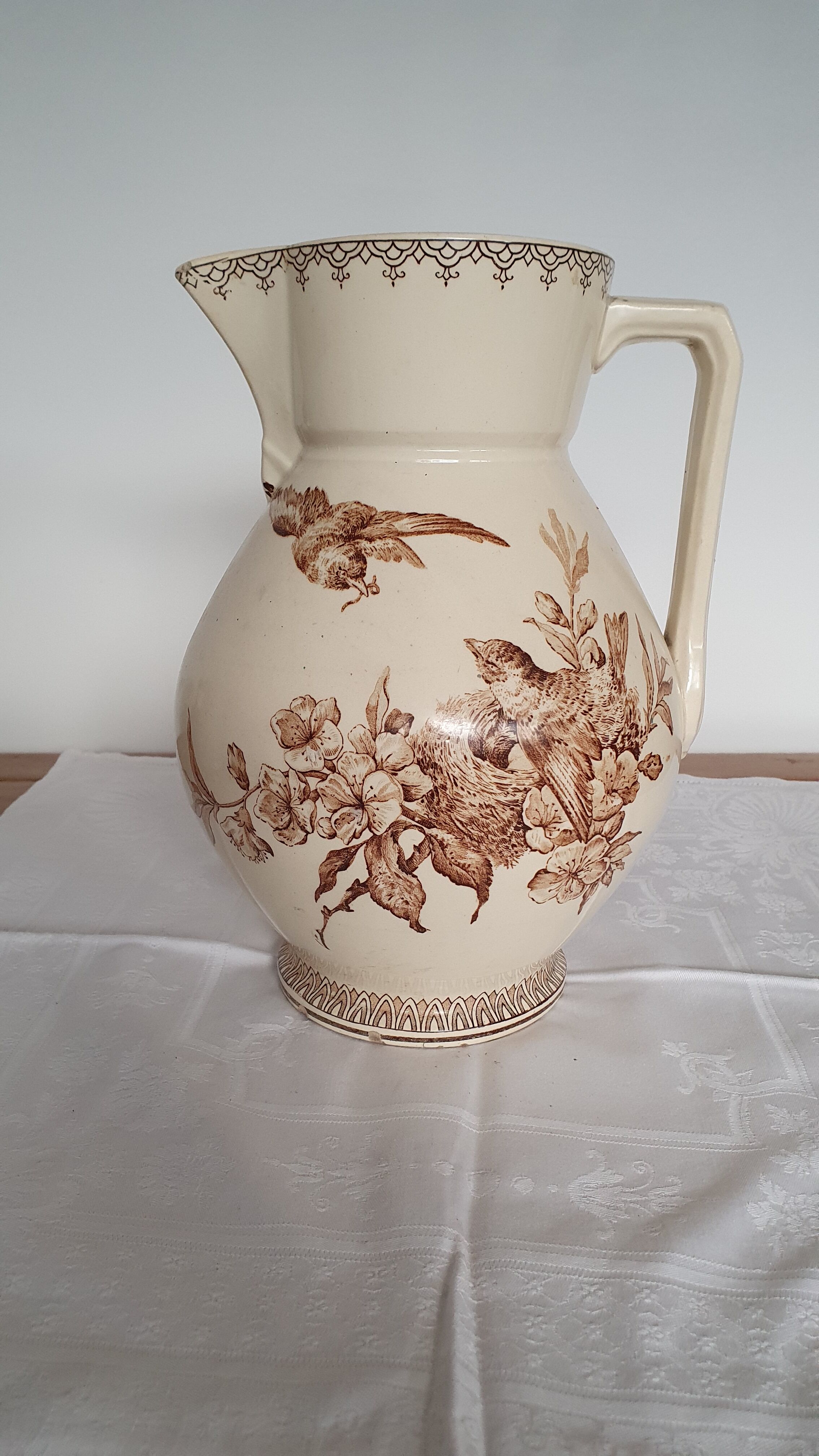 Pichet décor oiseaux
