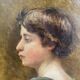 Tableau début XXème "Profil de jeune fille"