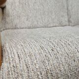 Set of 3-seater sofa + sled chair, 60/70's in oak