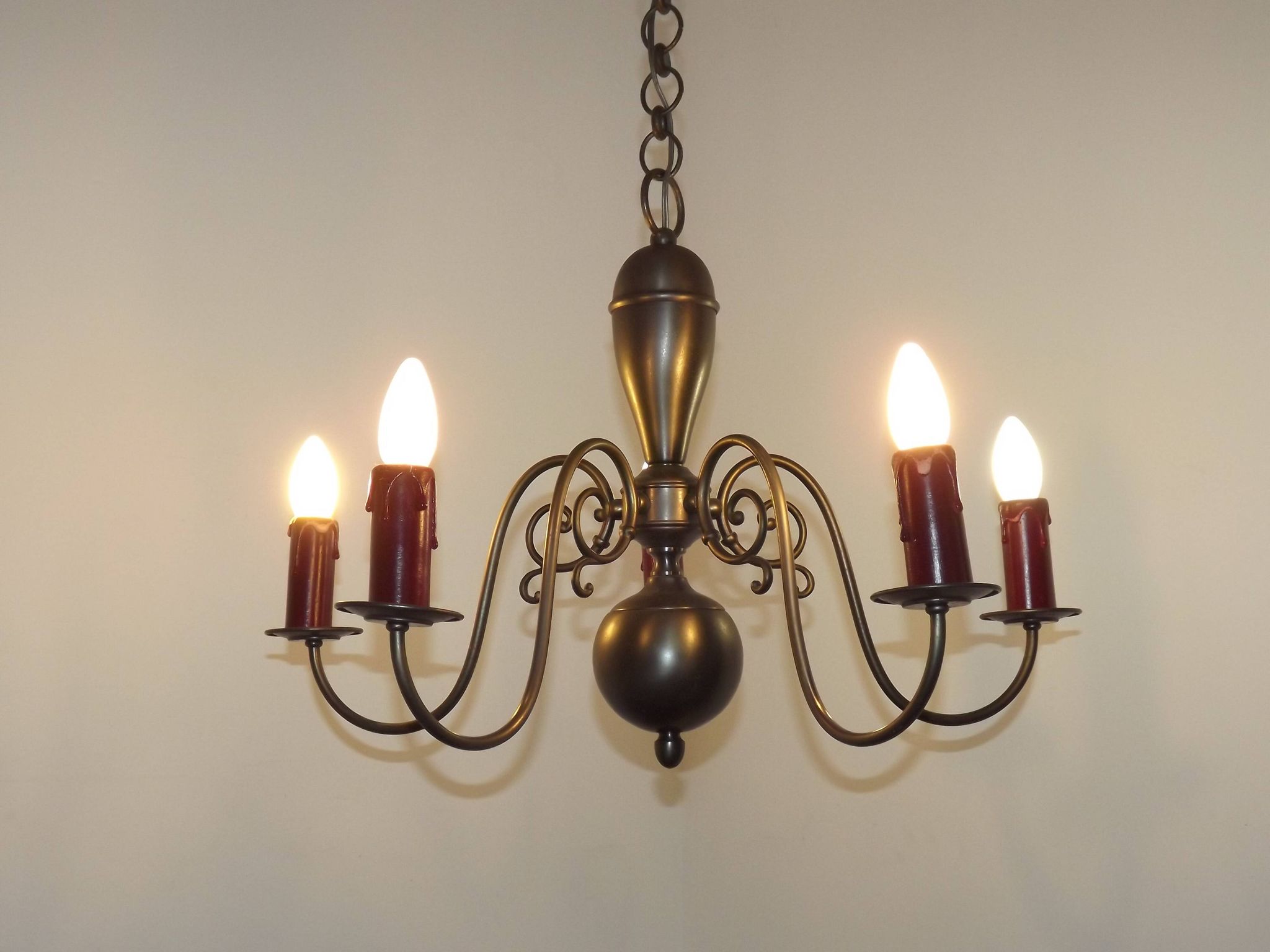Five-light Flemish chandelier in silver-plated metal 5181