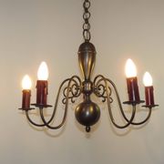 Five-light Flemish chandelier in silver-plated metal 5181