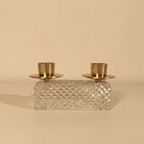 Vintage antique candle holder in molded and gilded glass