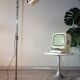 Minimalist floor lamp, adjustable spotlight, Germany 1970-80