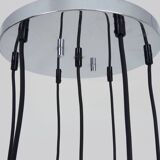 Vintage chrome metal waterfall pendant light with 7 lights Doria Leuchten. 70s