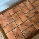 Oak and ceramic coffee table from the mid-20th century.
