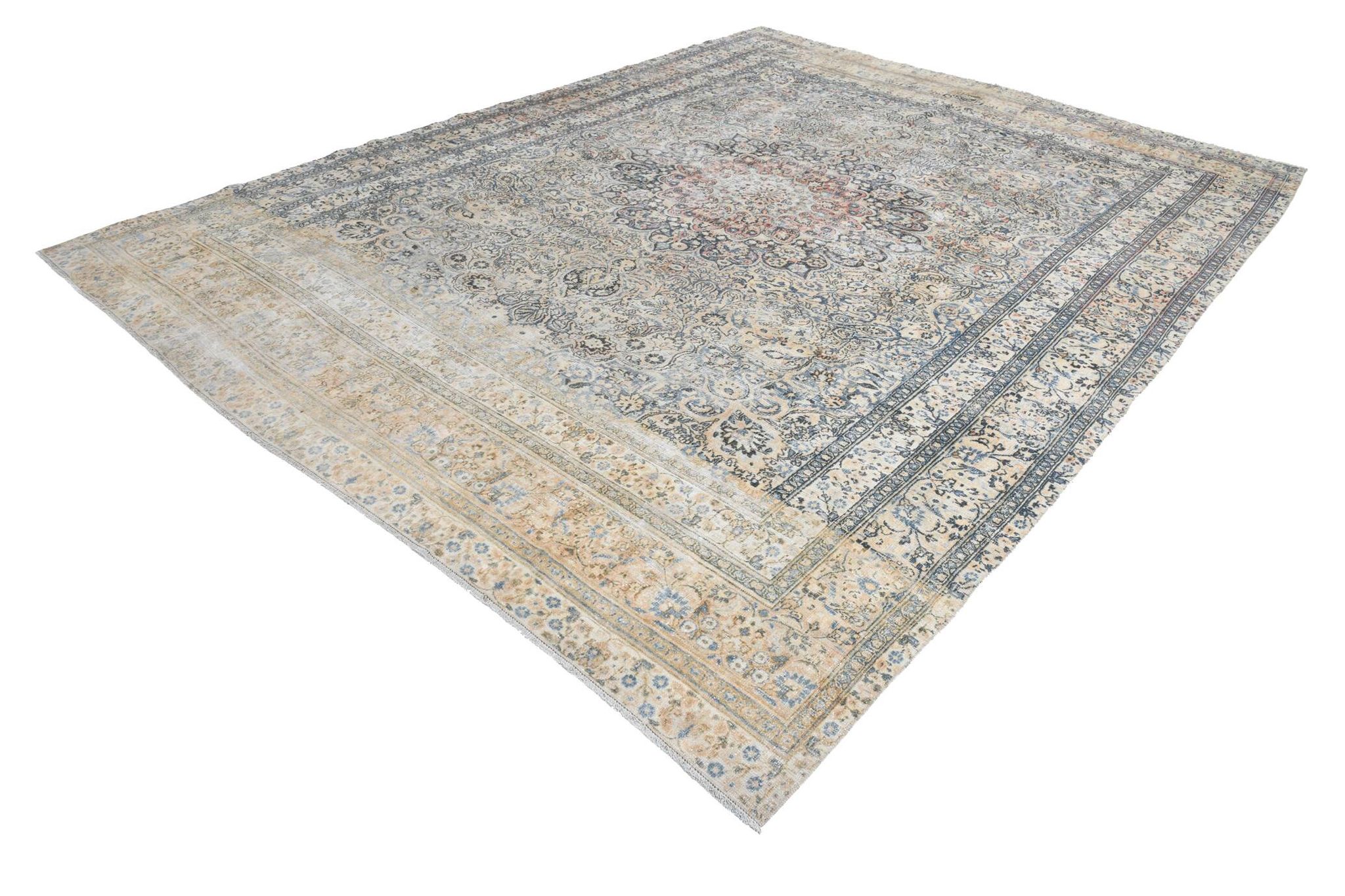Tapis persan classique antique bleu clair 10x13, 296x386 cm
