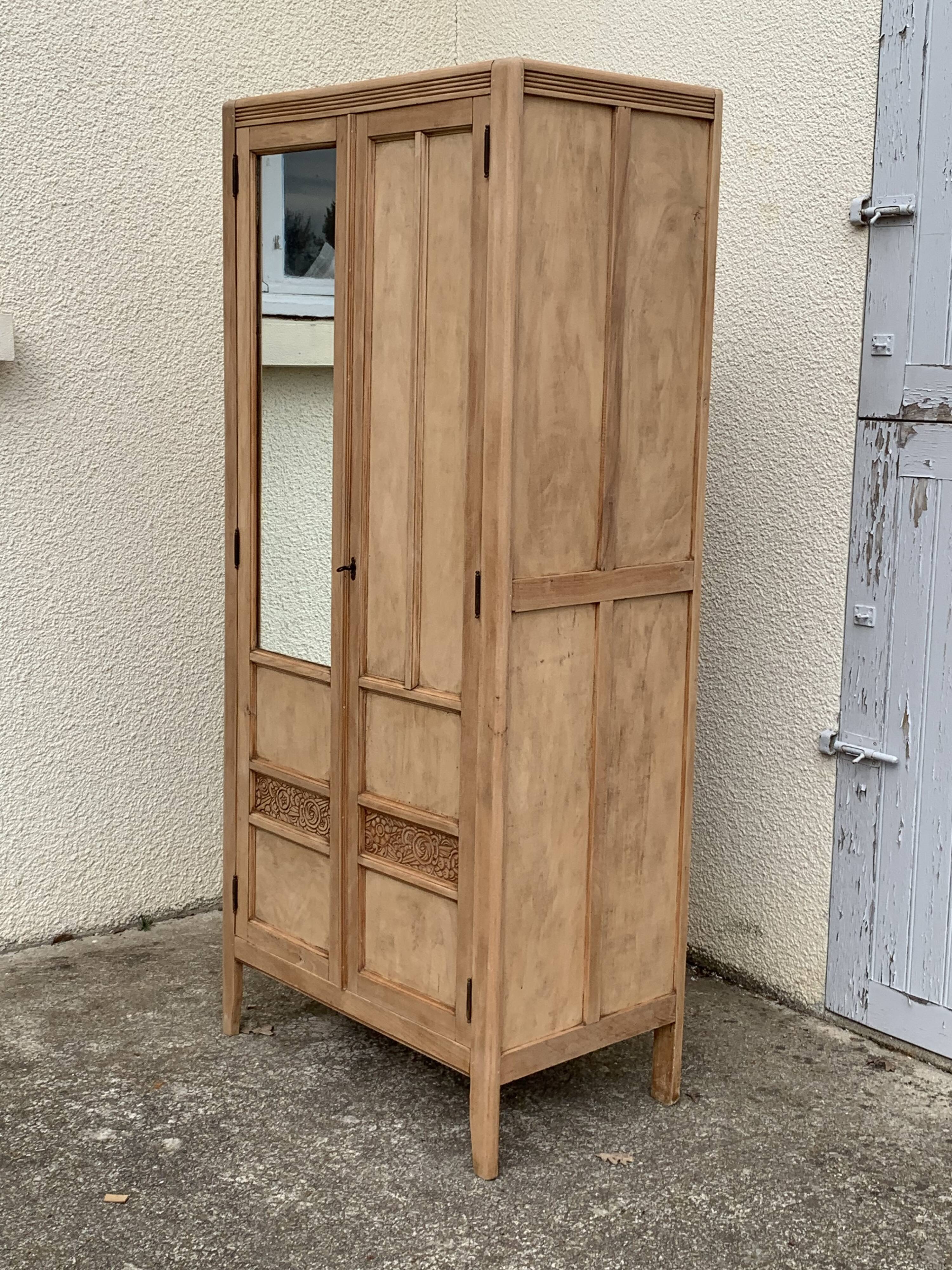 Parisian art deco cabinet 1930 raw wood