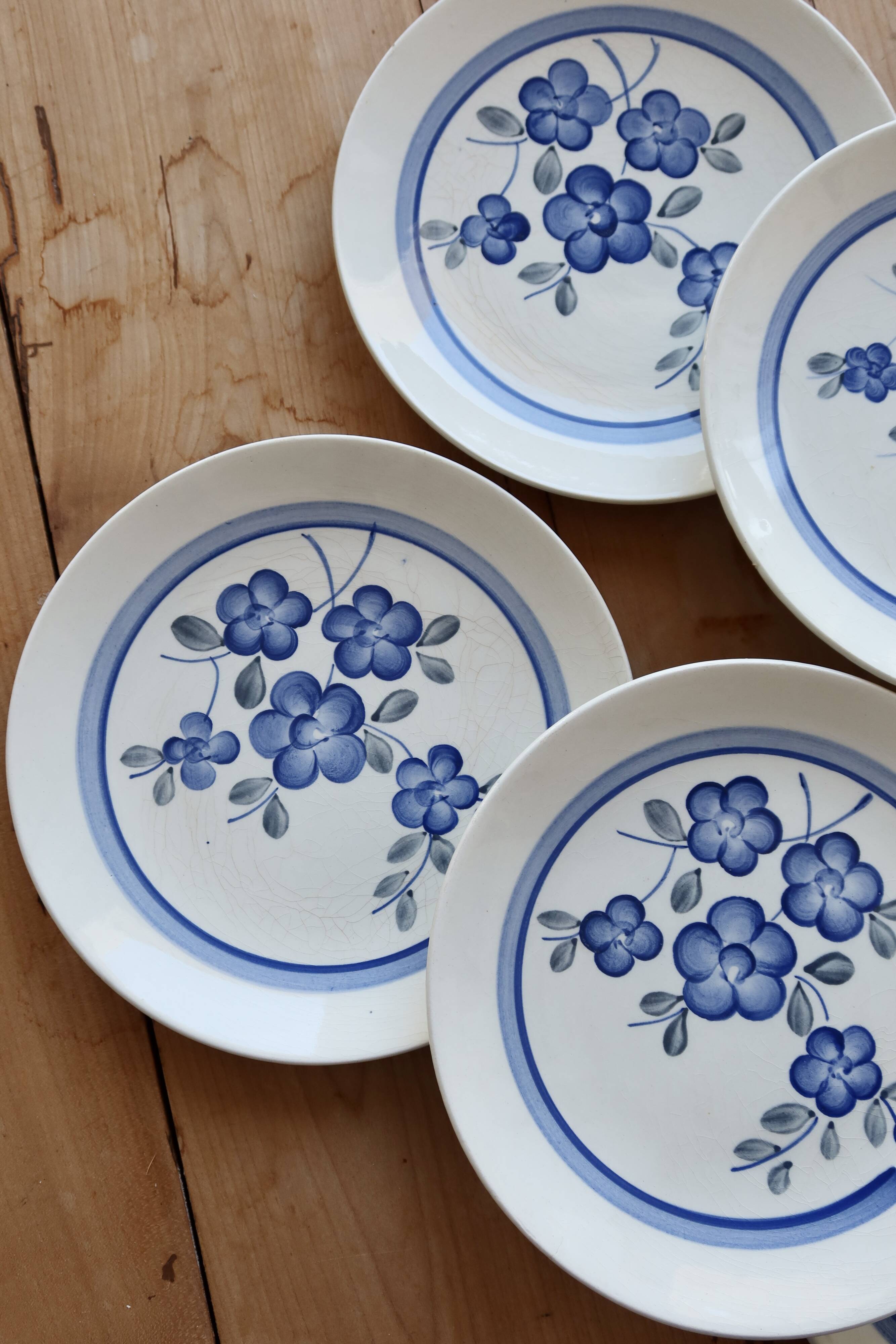 6 assiettes à dessert vintage faïence de Gien série Nancay